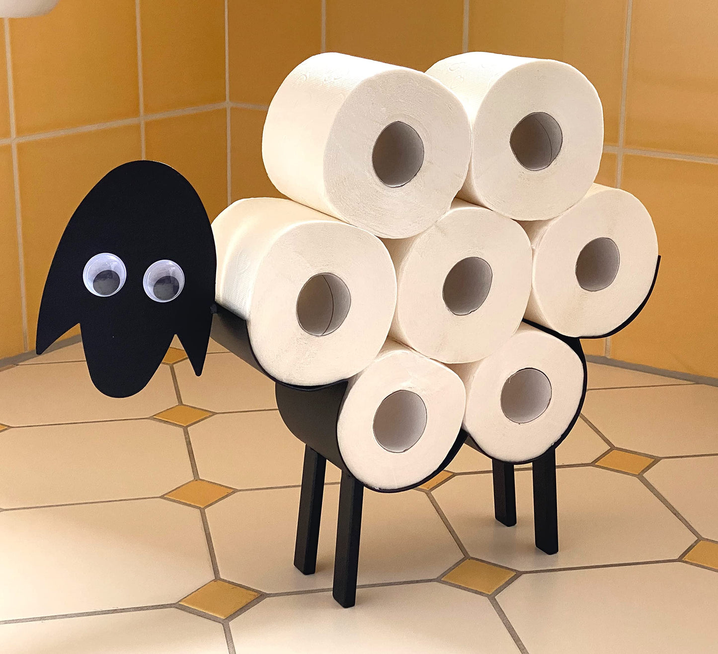 Toilettenpapierhalter Schaf mit Wackelaugen