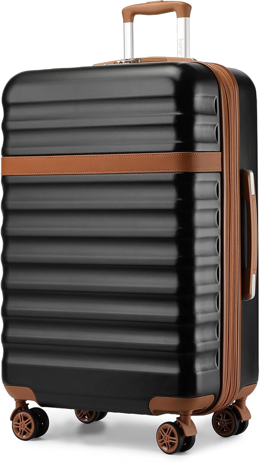Hartschalen-Reisekoffer, XL(75cm) Schwarz/Braun