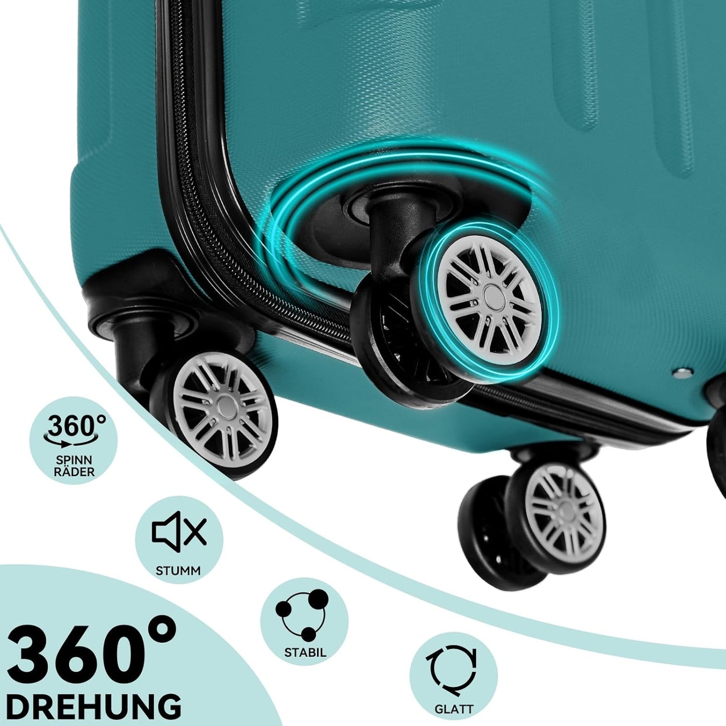 Hartschalen-Trolley-Set, Dunkelgruen XL