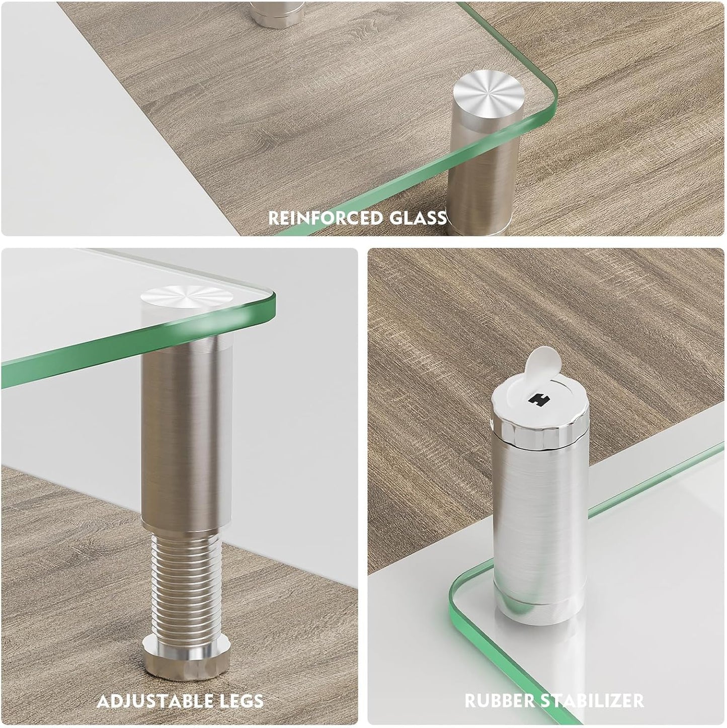 Höhenverstellbarer Monitor-Ständer aus Glas, M