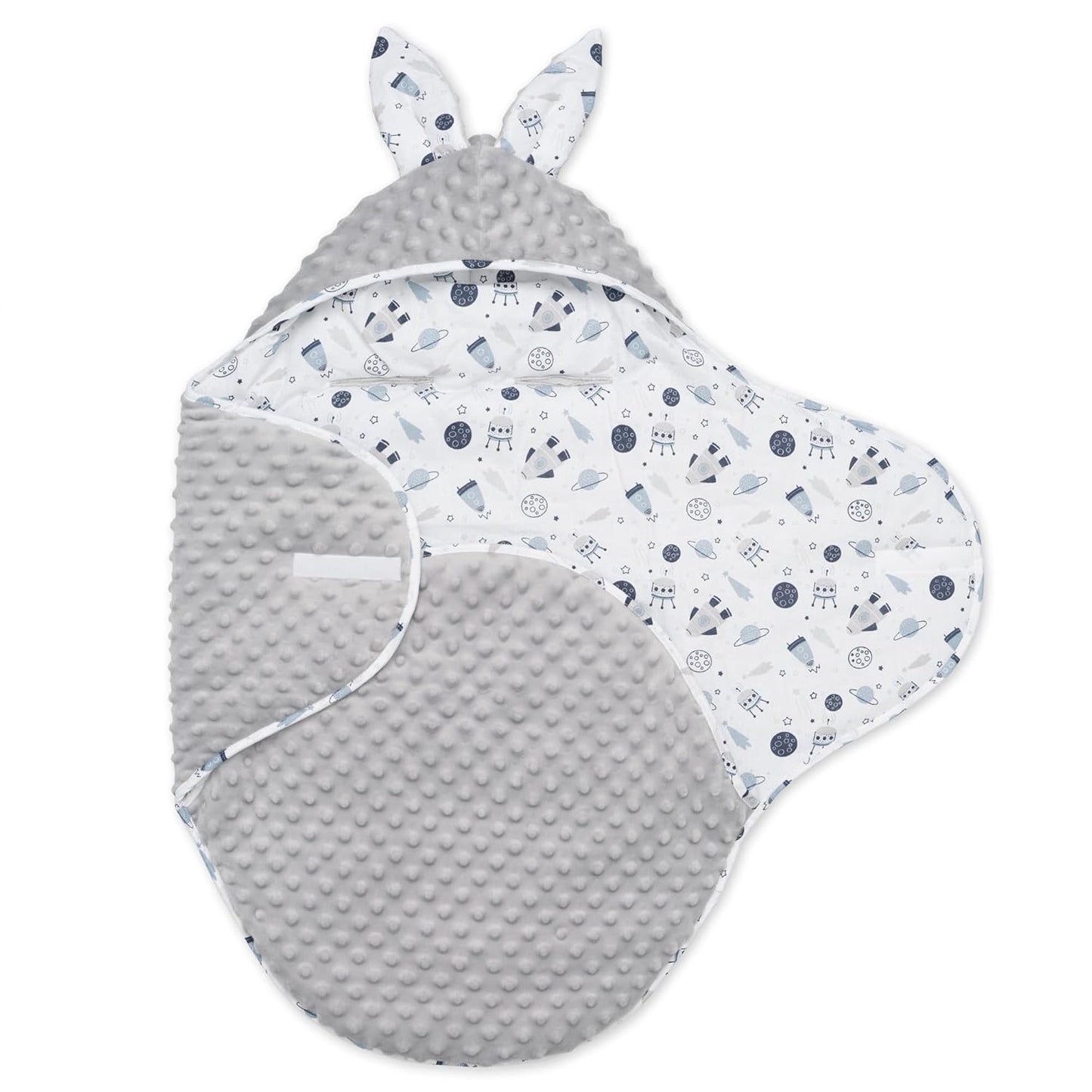 Einschlagdecke für Babyschalen und Kinderwagen mit 3-Punktgurtsystem, Grau - Kosmos
