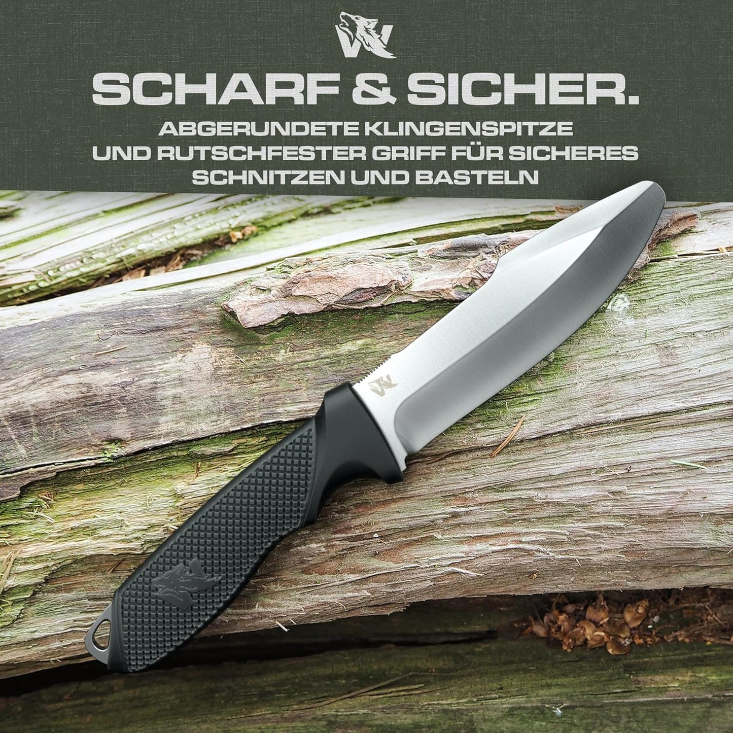 Kinder-Schnitzmesser-Set, Schwarz Ohne Feuerstarter
