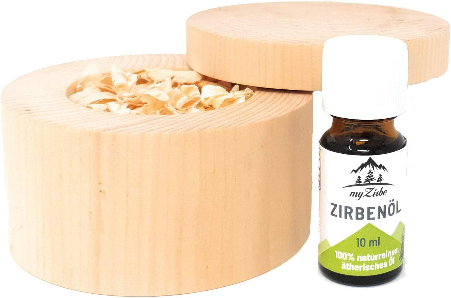 Zirben Duftset mit Holzschale und Zirbenöl