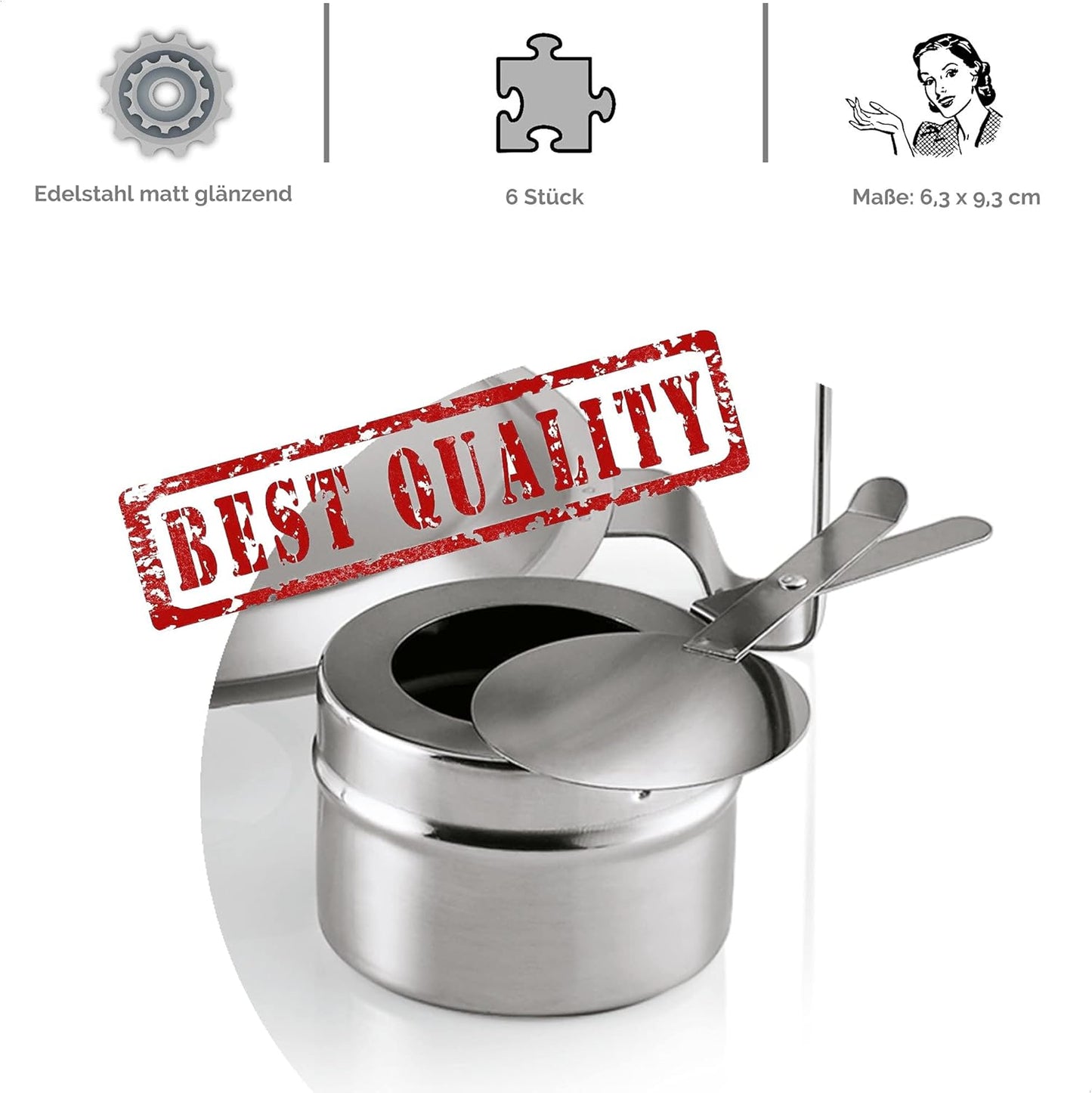 Brennpaste-Behälter Set für Fondue & Chafing Dish (6 Stück), 6 Stück