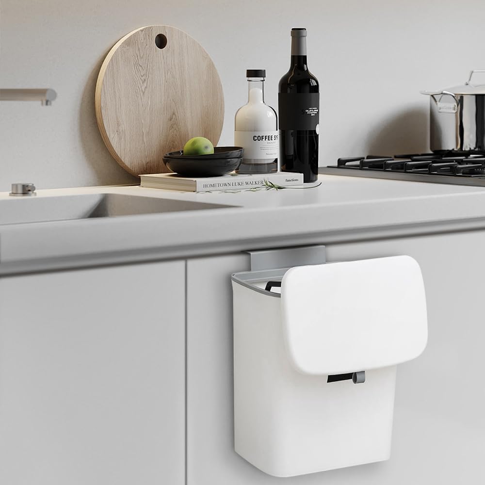 Mülleimer zum Aufhängen, 29,5 X 16 X 26 Cm – Weiss – 1 Stück