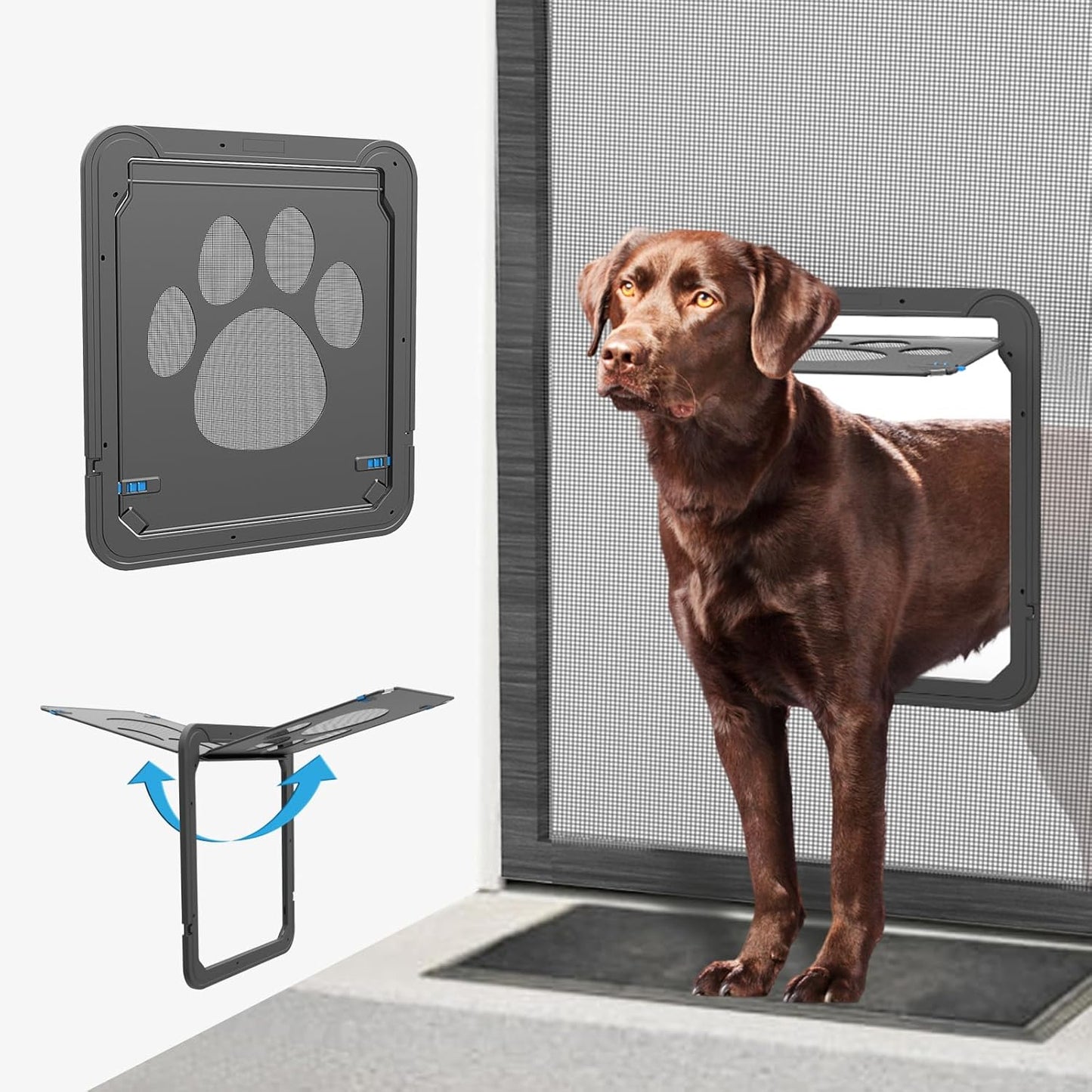 Hundegittertür mit Magnetklappe