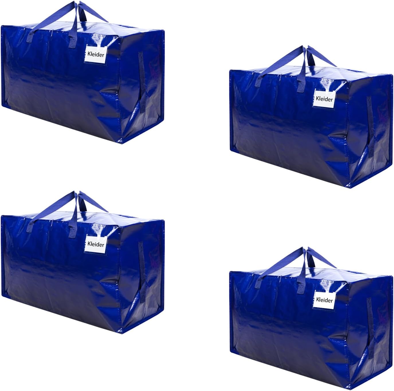 Aufbewahrungstaschen mit Deckel und Griffen, Blau 4er-Pack