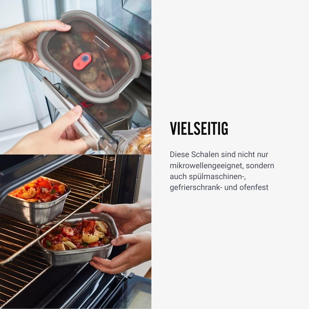 3-teiliges Lunchbox-Set, Eckig 3x 600ml