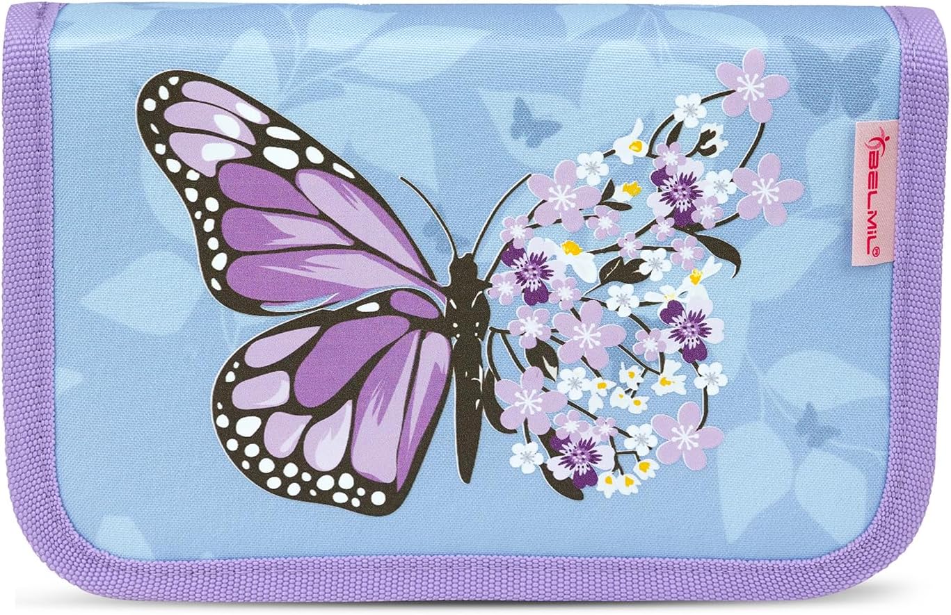 Classy Schulranzen-Set (4-teilig), M Purple Blue Butterfly