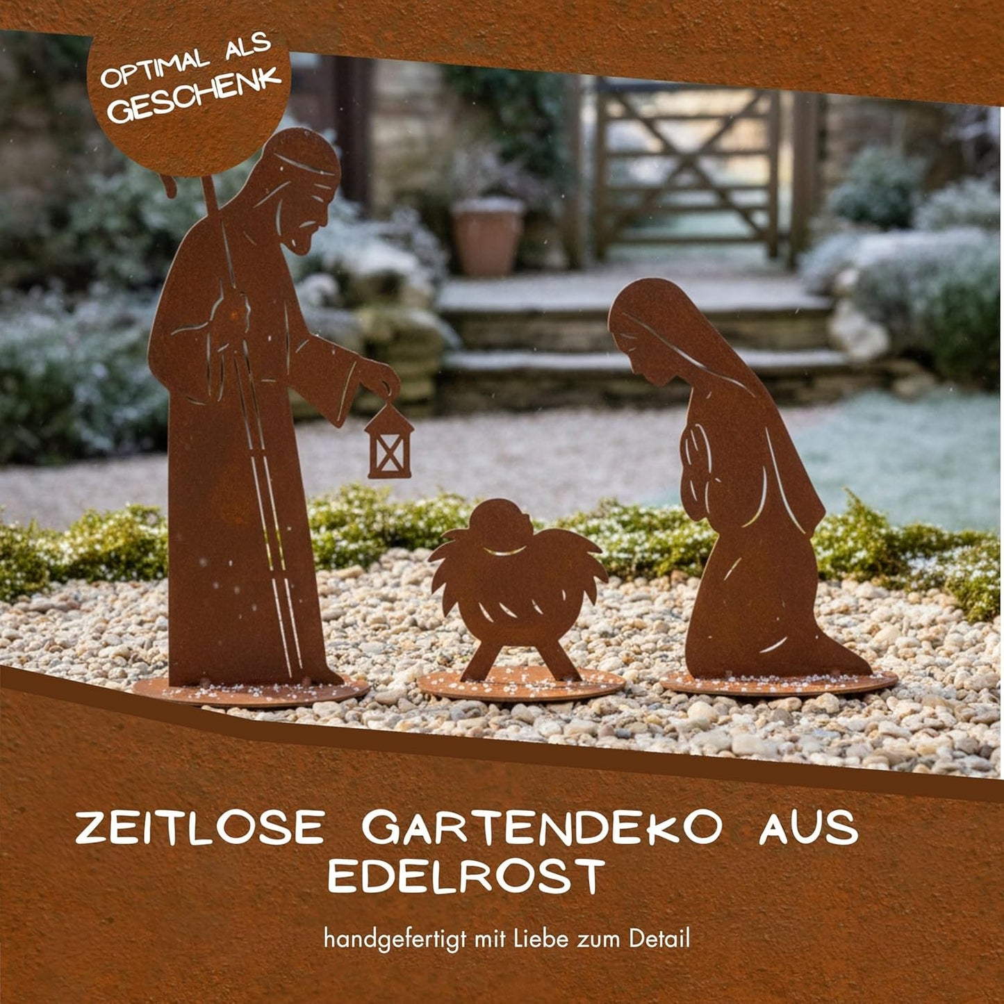 3-teilige Weihnachtskrippe, 30 cm