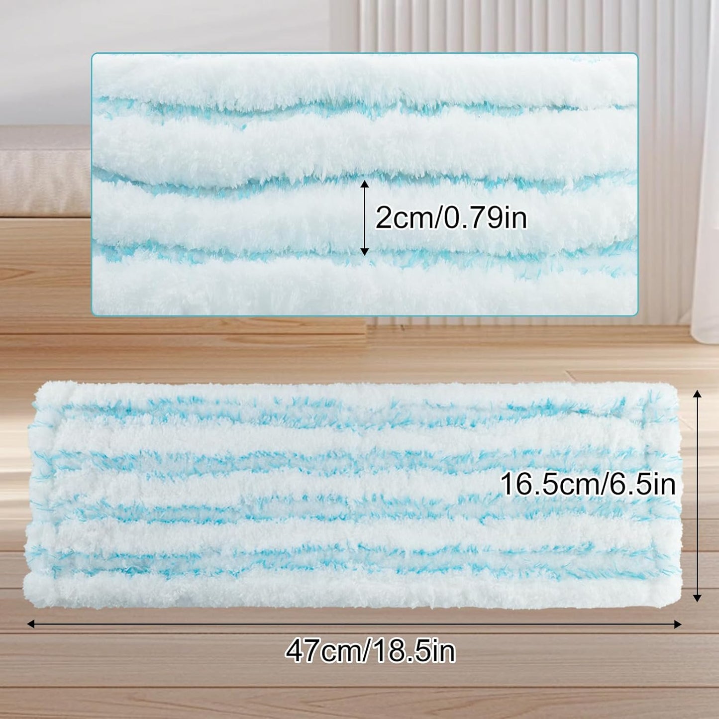 Ersatz-Wischbezüge für Bodenwischer (6 Stück), Blue&white-6