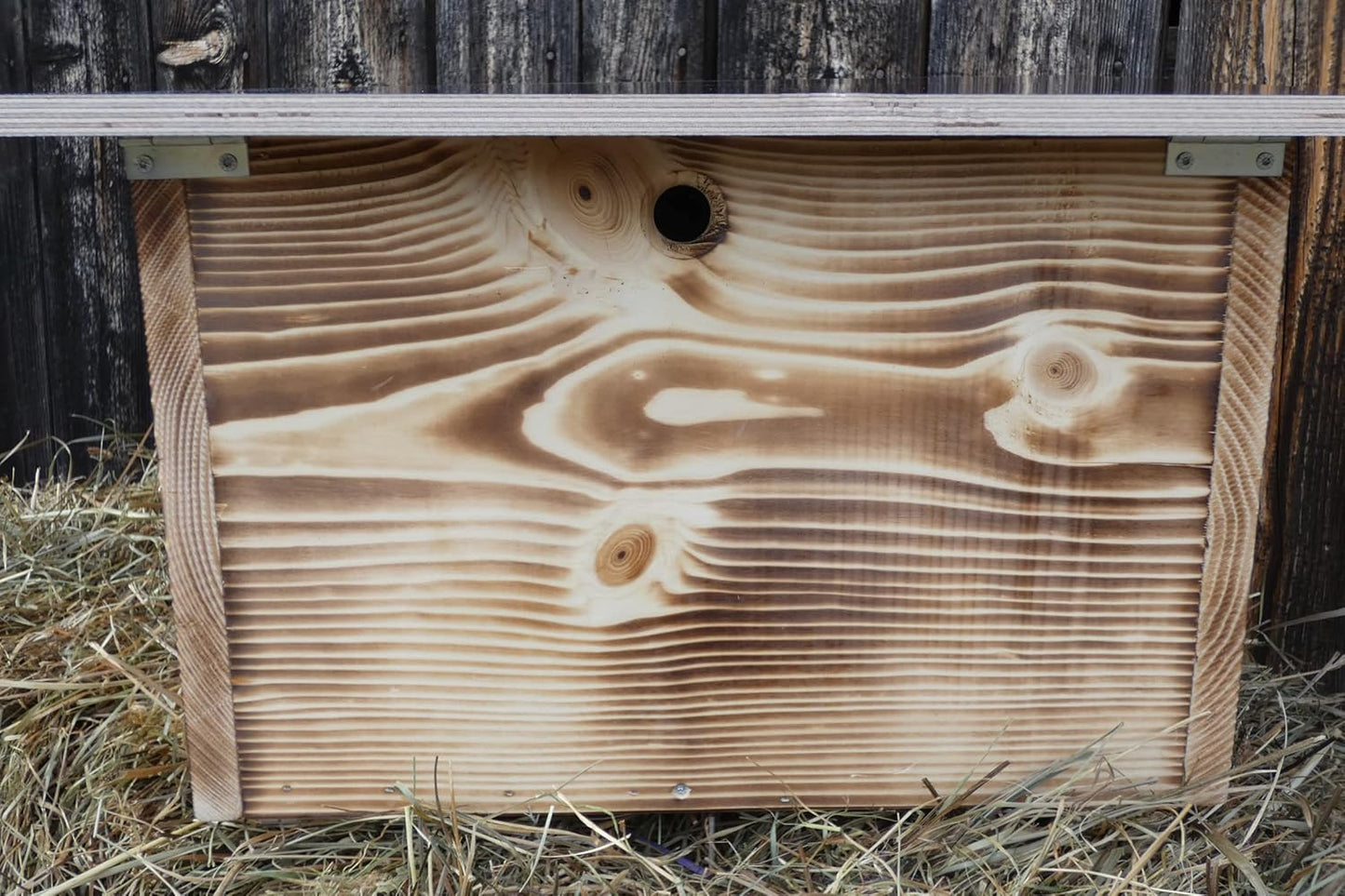 Igelhaus mit Winterfestem Rattenklappensystem, Igelhaus edel geflammt