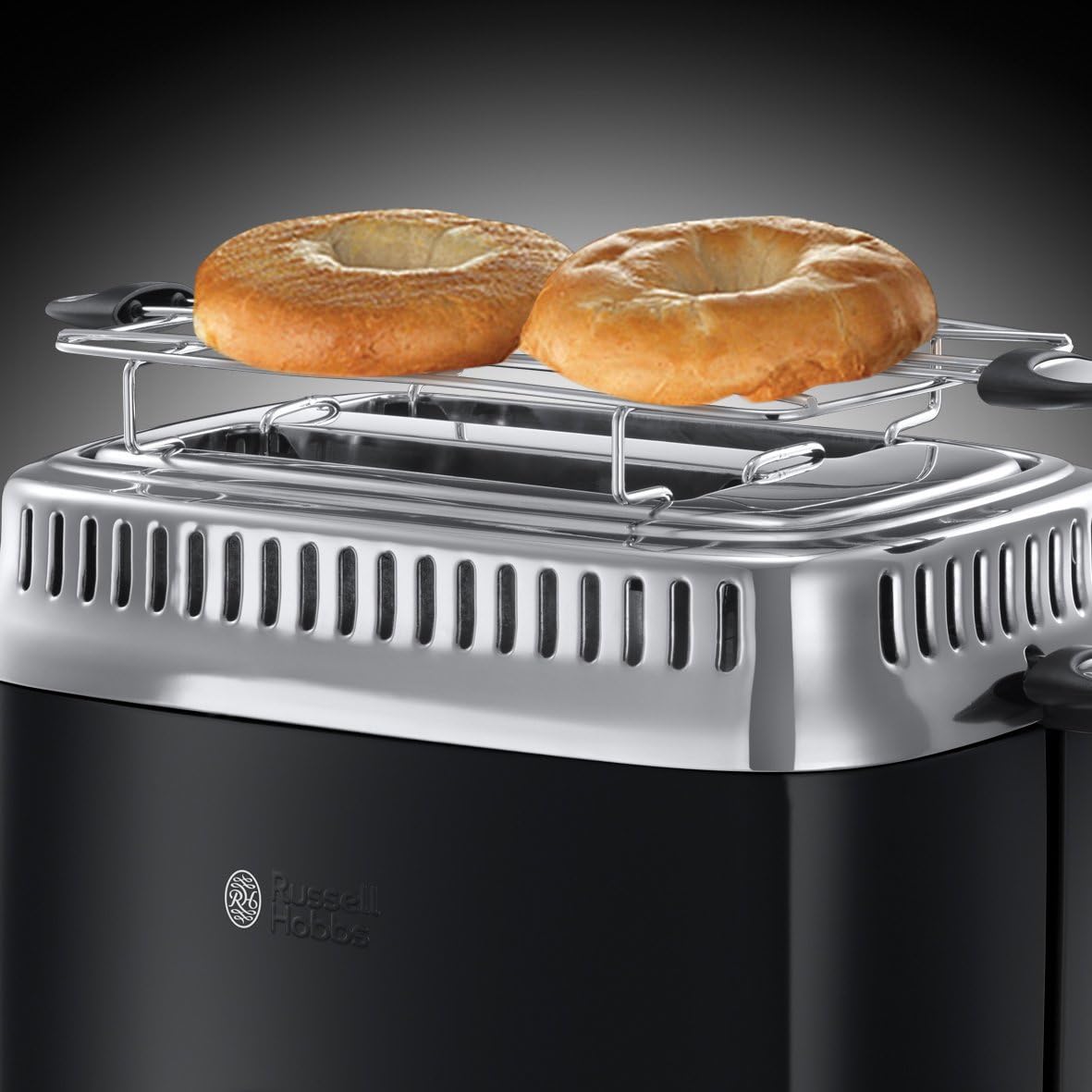 Toaster Retro mit Countdown-Anzeige, Schwarz