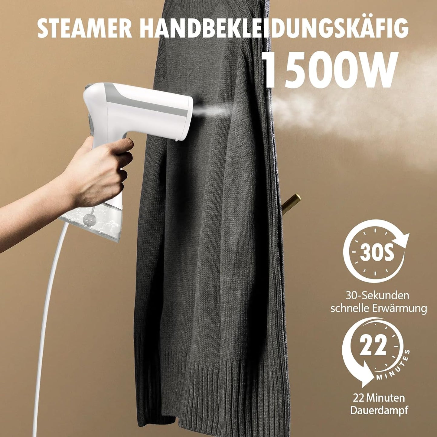 Dampfglätter mit abnehmbarem Wassertank