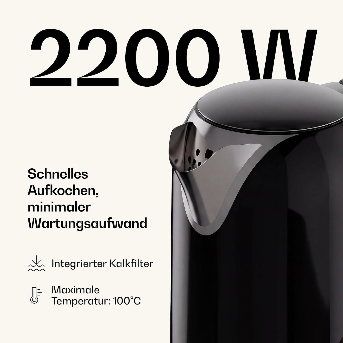 Retro-Wasserkocher Victoria, Schwarz Wasserkocher