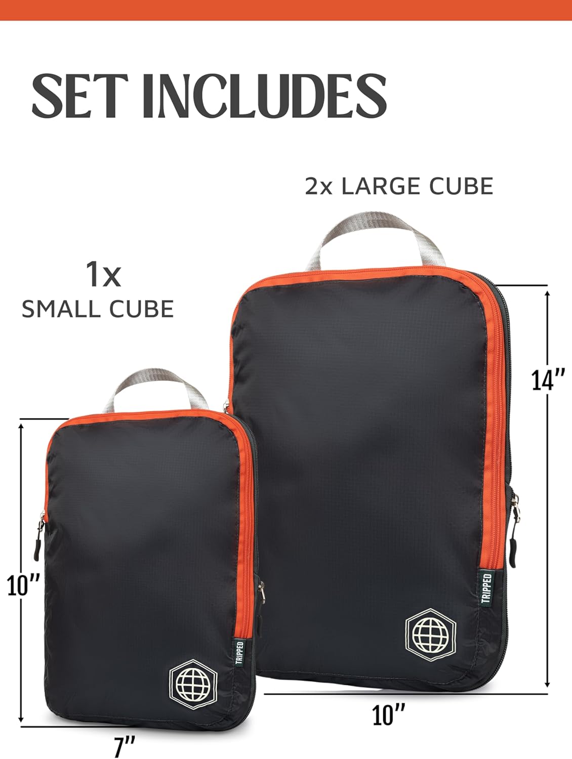 Kompressions-Verpackungswürfel-Set, Schwarz 3 Piece