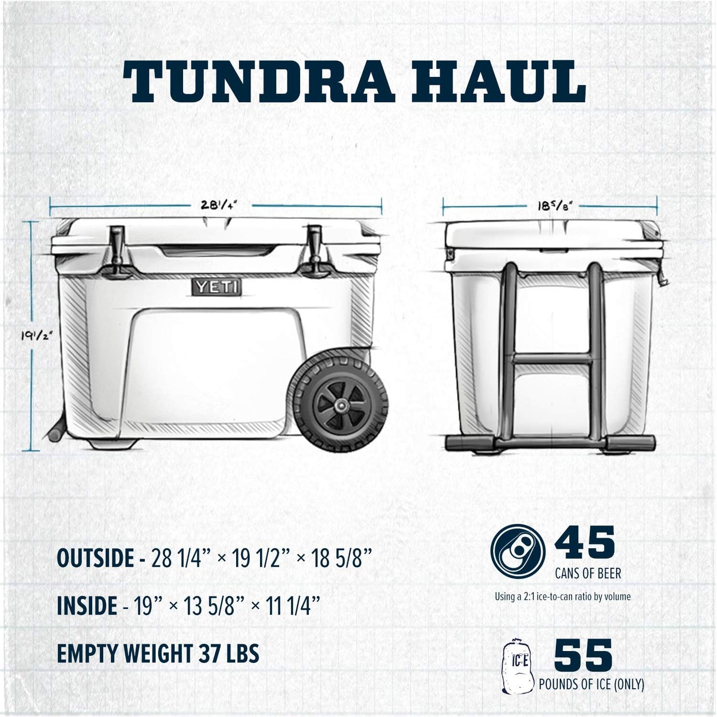Tundra Haul, tragbarer Kühler mit Rädern, Hellbraun