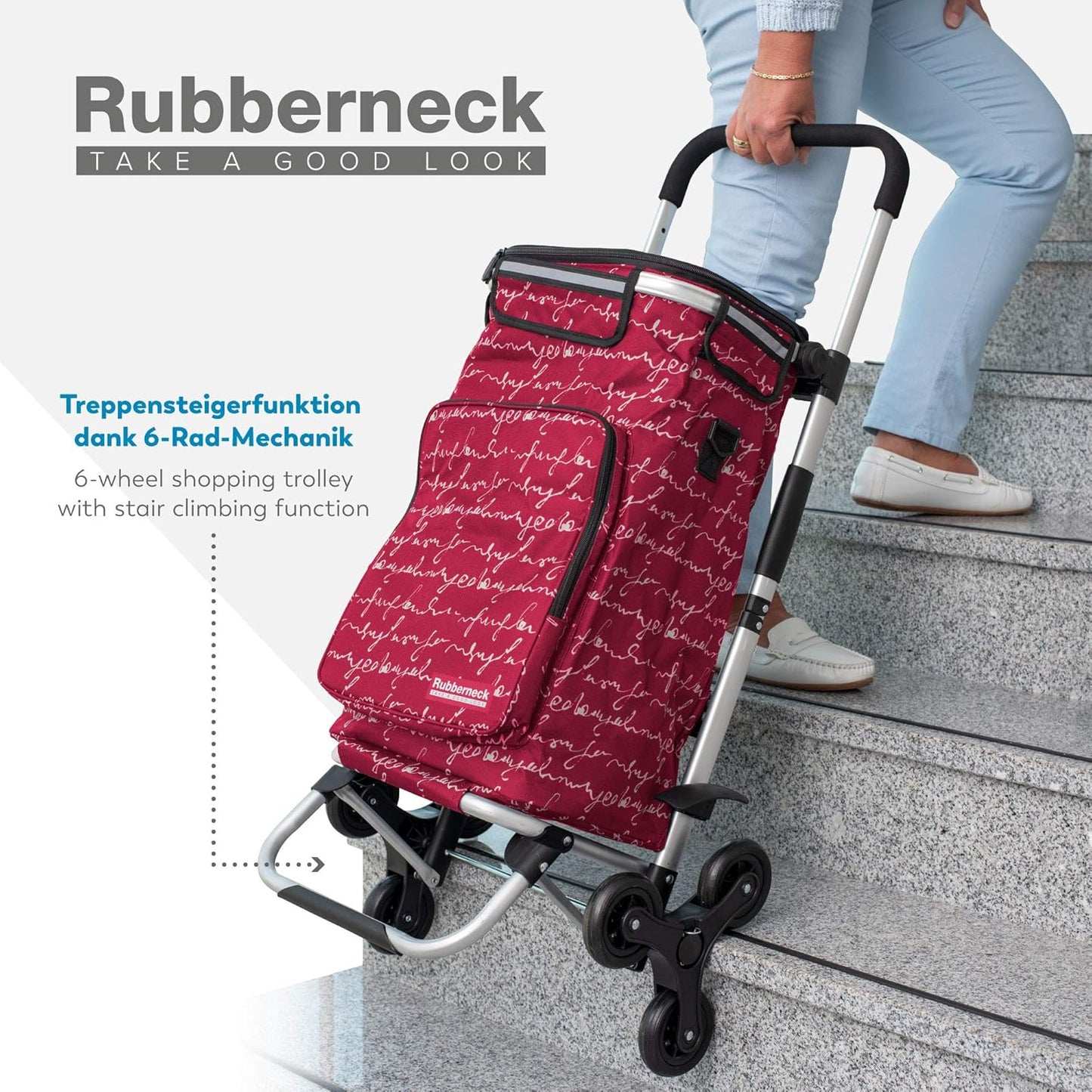 Klappbarer Einkaufstrolley, Rot