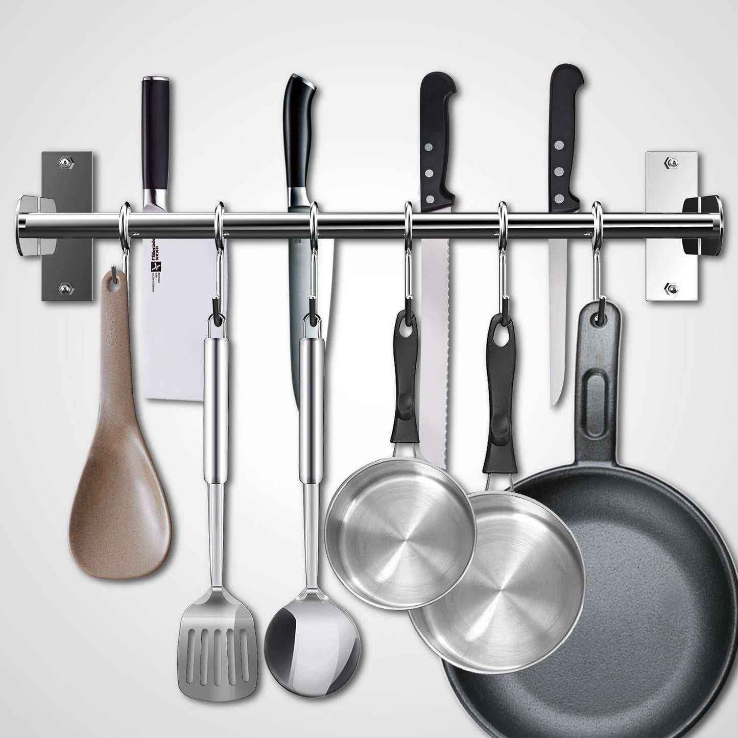 Hängeleiste mit 6 Haken und Messerhalter, 40cm