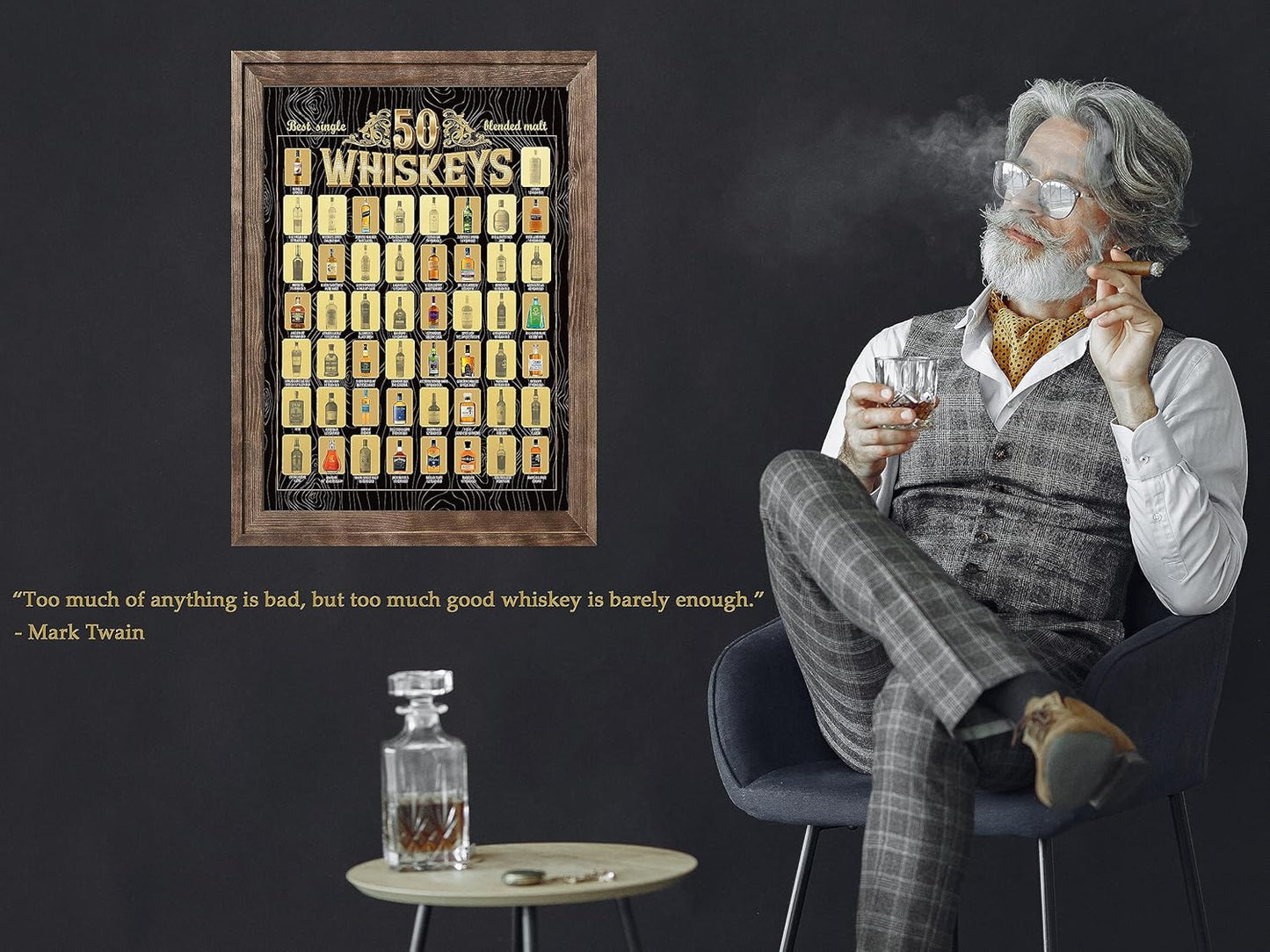 Whiskeys Rubbelposter mit 50 Top-Sorten