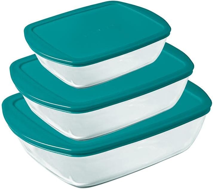 Cook & Store - 3-teiliges Glasschalen-Set mit Deckel