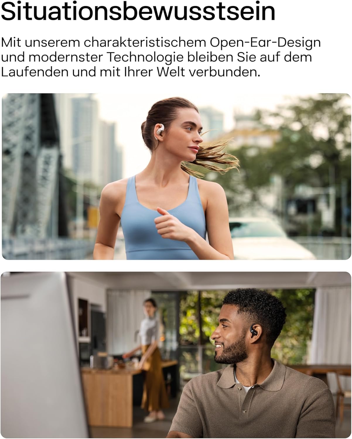 OpenFit 2 Open-Ear Bluetooth-Kopfhörer, Typ-C-Laden Schwarz