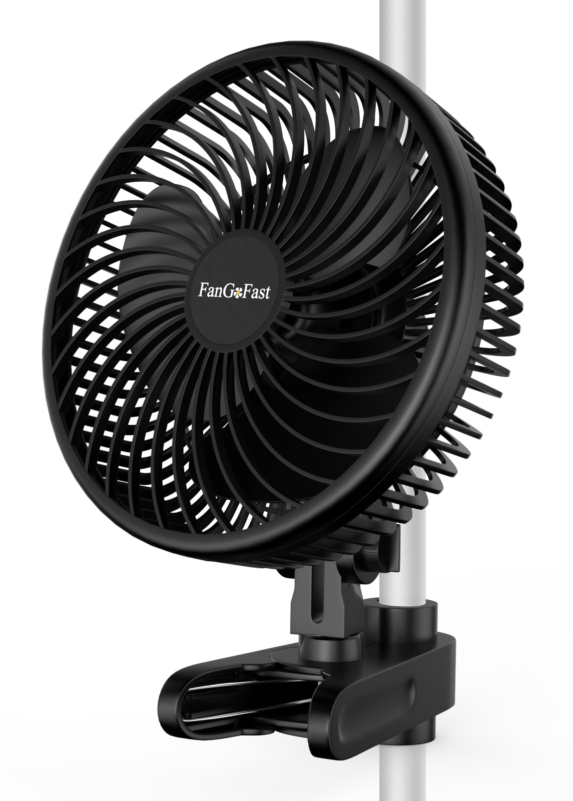 Grow Ventilator mit Clip, 10 Geschwindigkeitsstufen, Schwarz