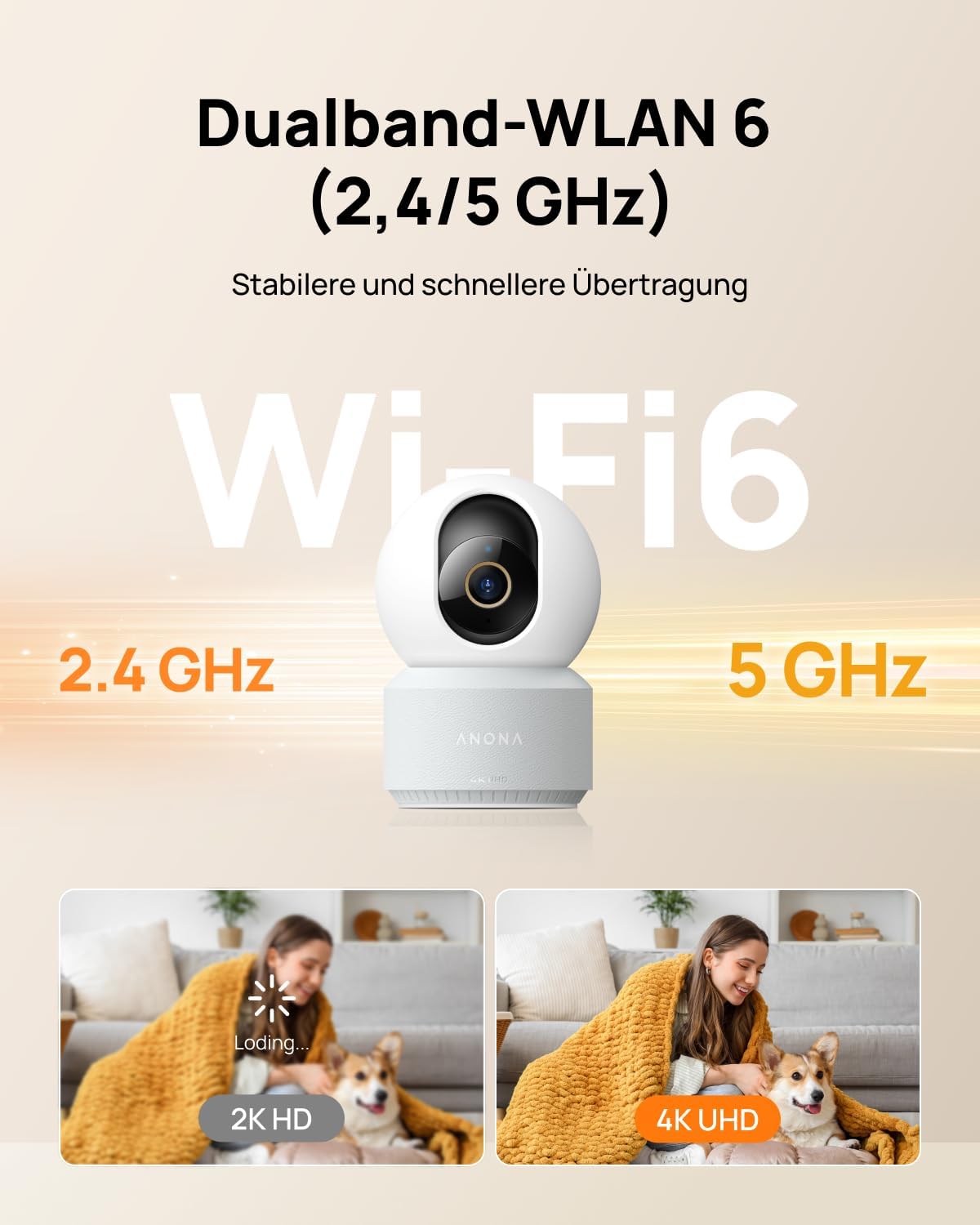 4K UHD Indoor-Überwachungskamera-Set HM1010, 4er-Pack, 4K 360° PT AI Cam - 4 Pack