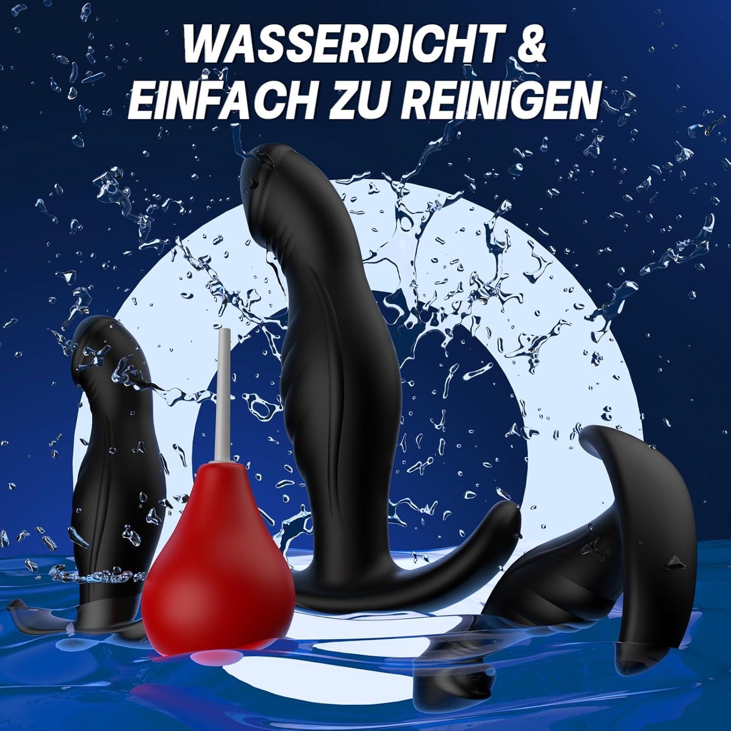 4-teiliges Analplug-Set mit Analdusche