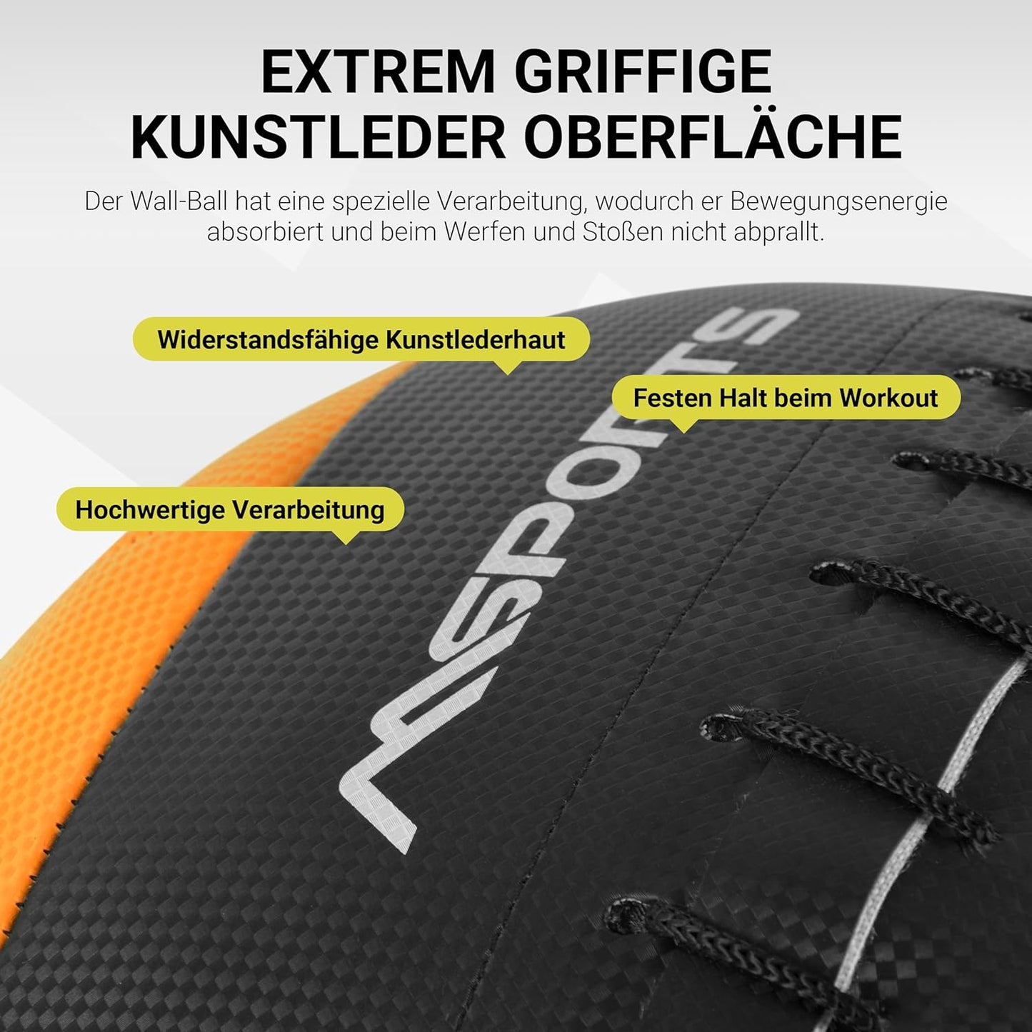 Premium Wall-Ball Gewichtsball 6 kg, 6 kg - Orange
