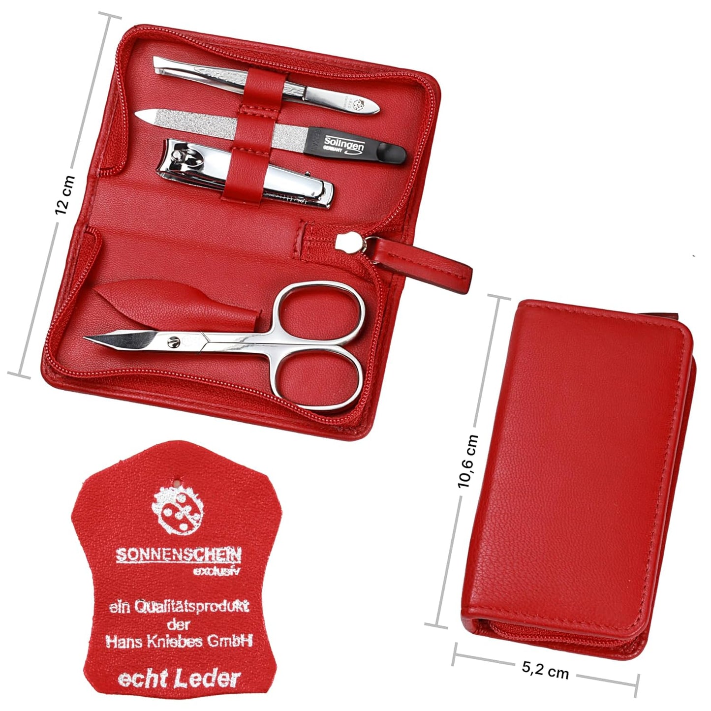 4-teiliges Maniküre Set, Rot