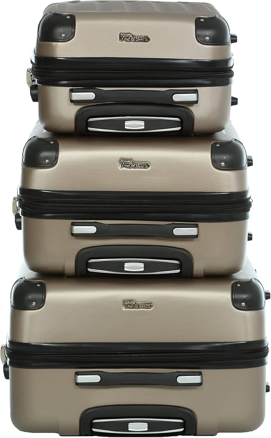 Luxus Kofferset aus ABS, 3.tlg Set Champagne