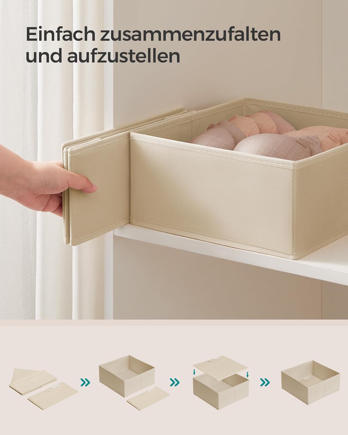 12-teiliges Schubladen Organizer Set, 12er Set Sandbeige