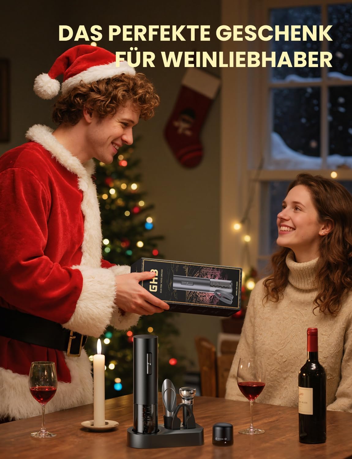 Elektrischer Korkenzieher mit Zubehör, 8 in 1