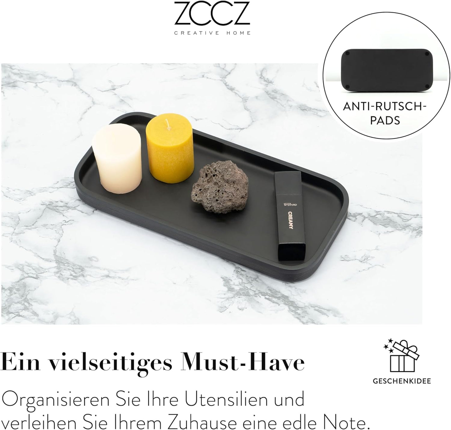 6-teiliges Badezimmer-Organizer-Set, Schwarz-matt