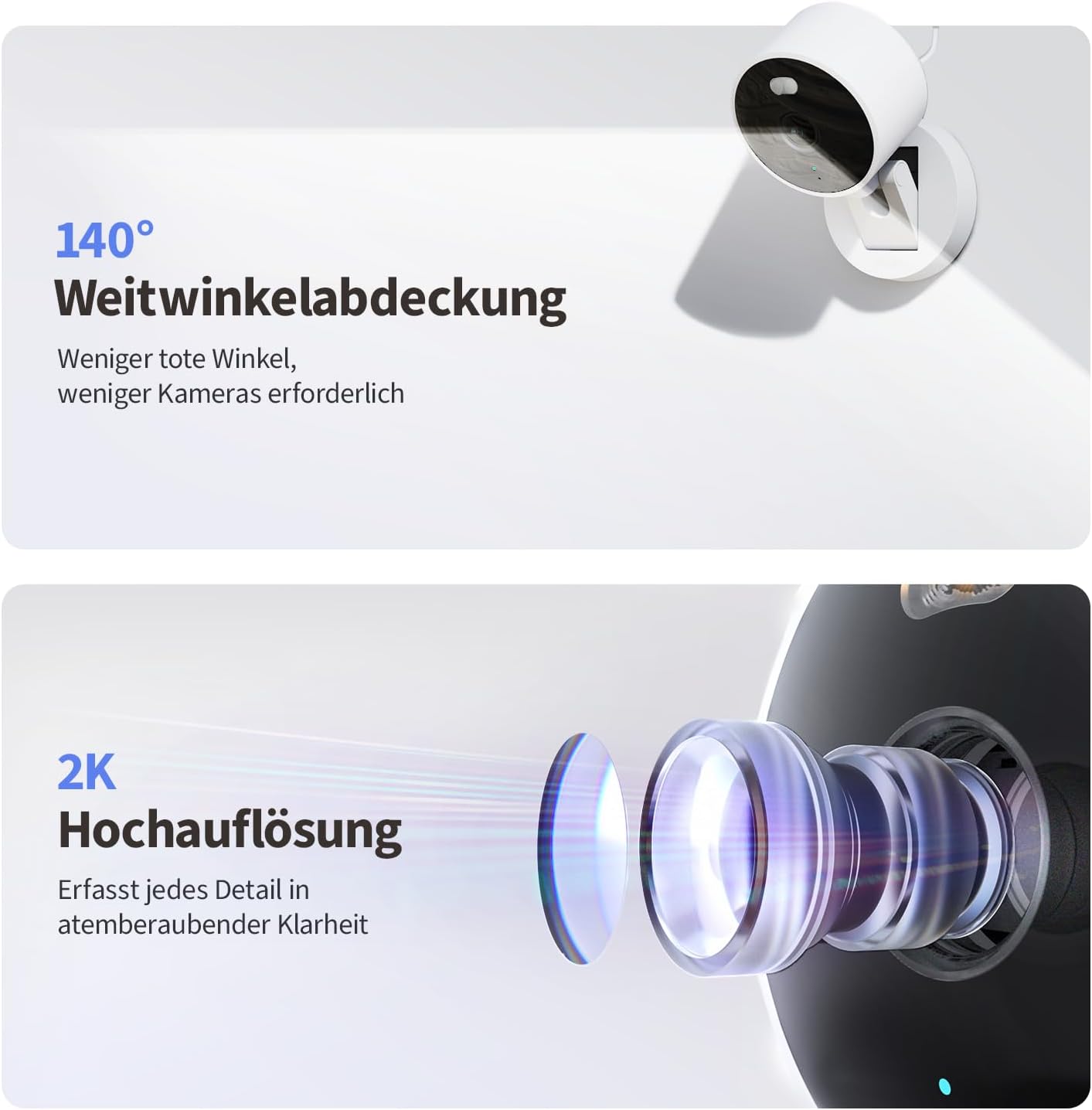 G100 2K Überwachungskamera mit KI-Erkennung, Schwarz