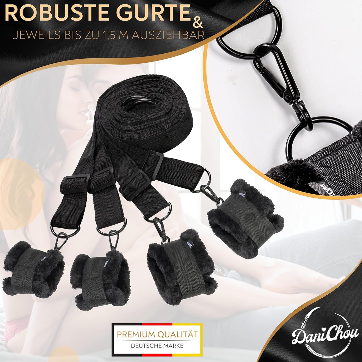 BedLock Pro Bettfesseln mit Plüschfesseln