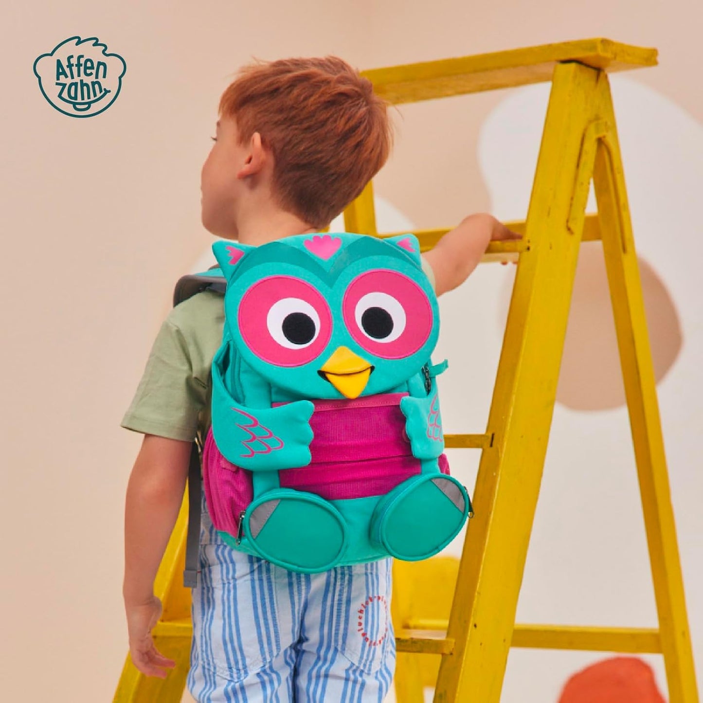 Kindergartenrucksack Grosser Freund, 8 L Eule - Türkis