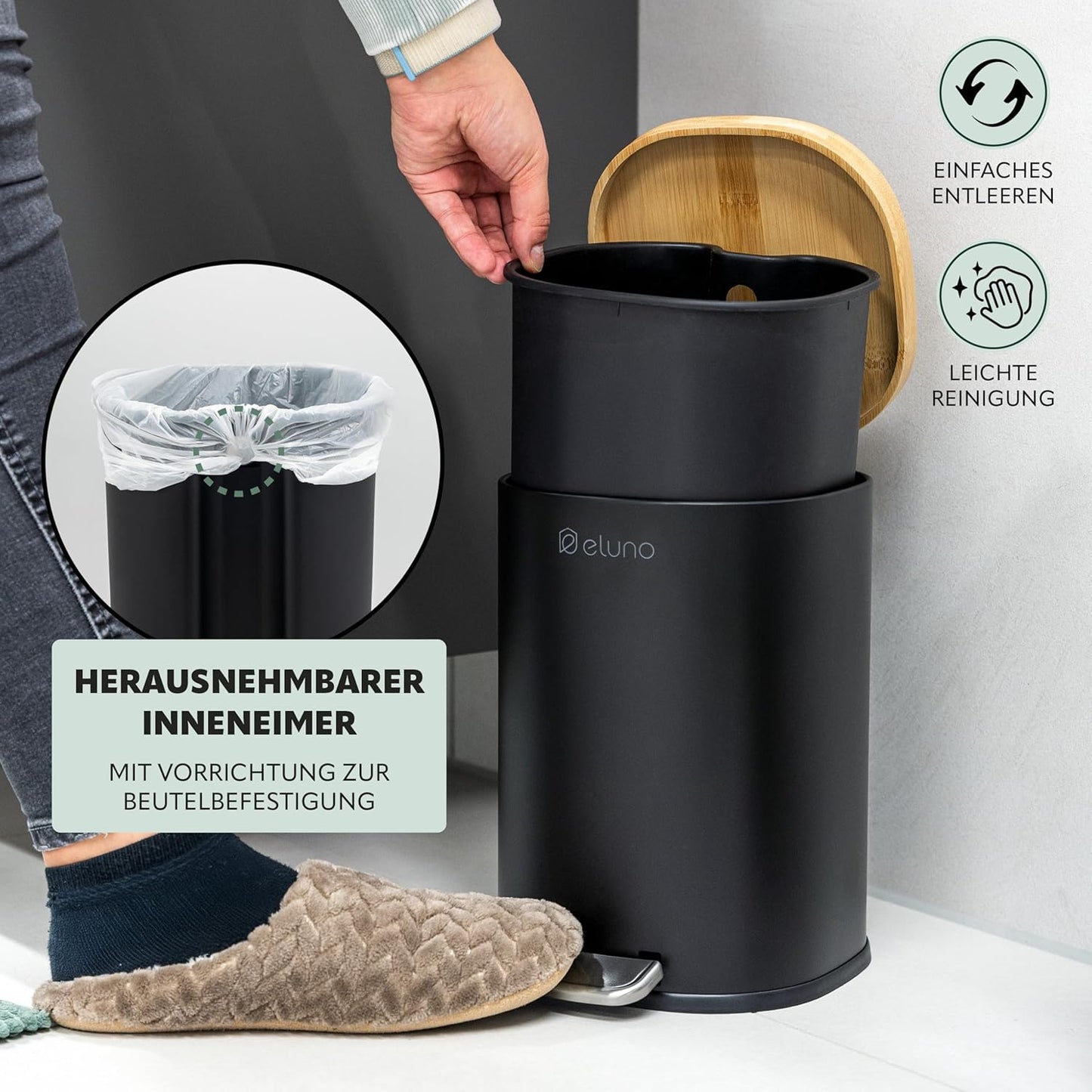 2-teiliges Badezimmer-Set Framura, Schwarz