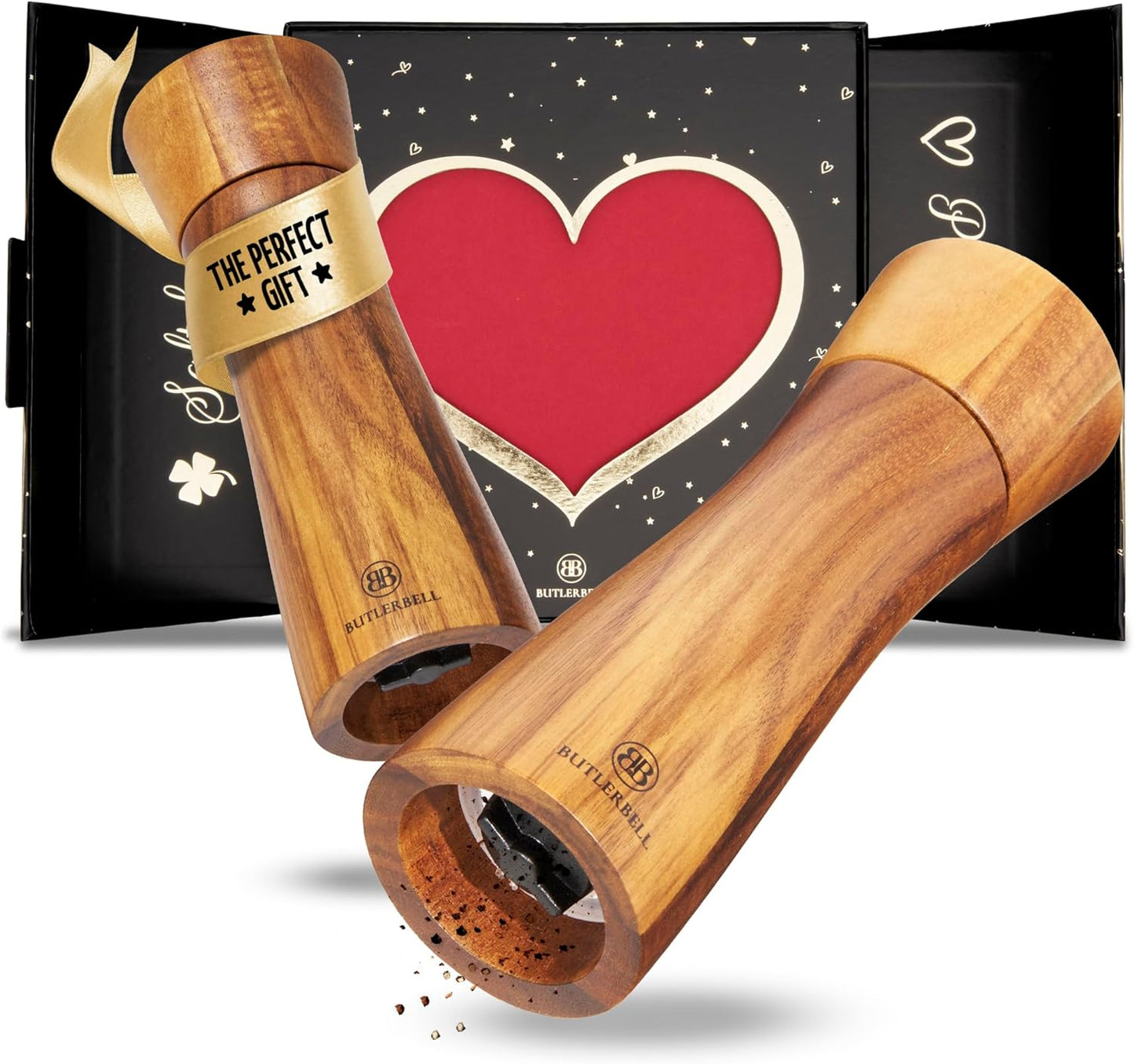 Salz- und Pfeffermühle mit Geschenkbox, Cupidon English