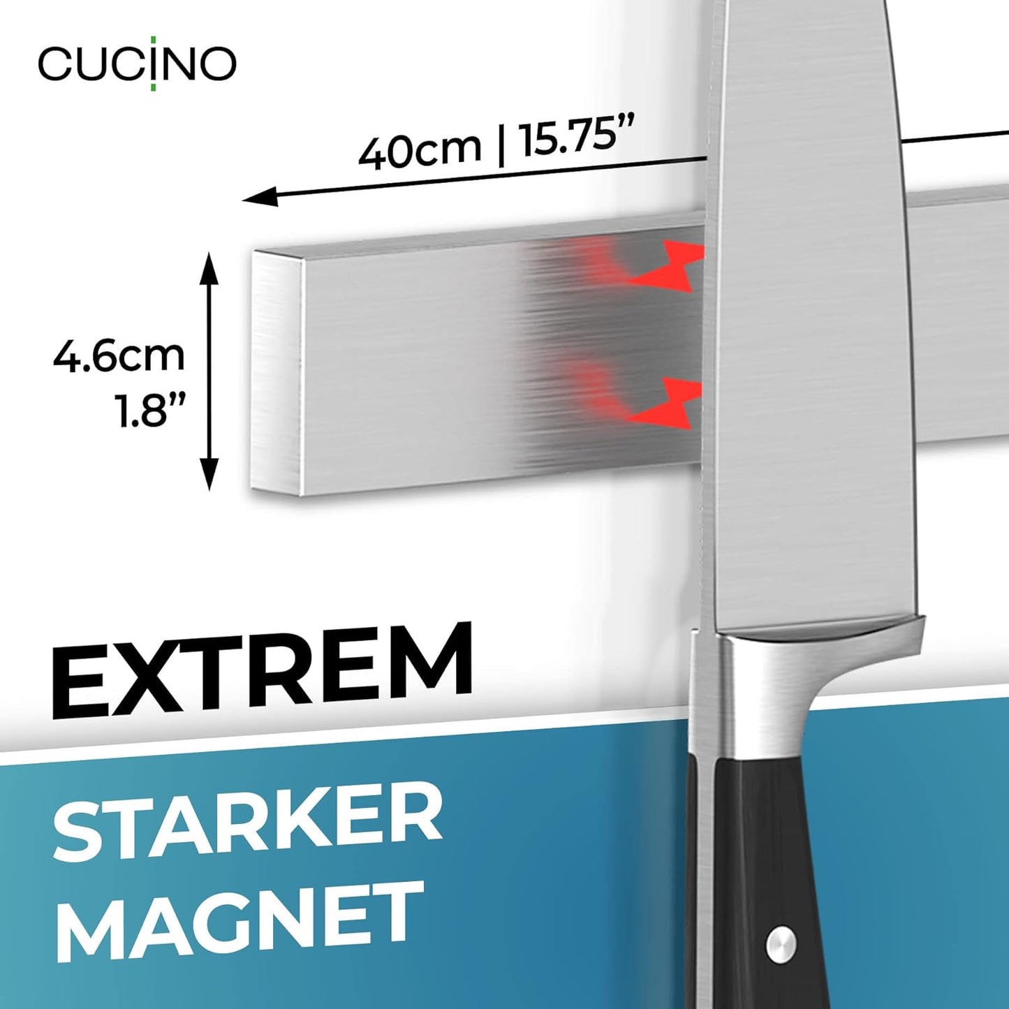 Messer Magnetleiste, Edelstahl, 40cm