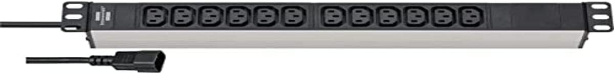Alu-Line 19" Steckdosenleiste 12-fach