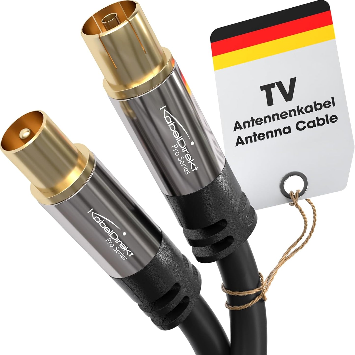 4K Antennenkabel für TV (20 m), 20m Schwarz