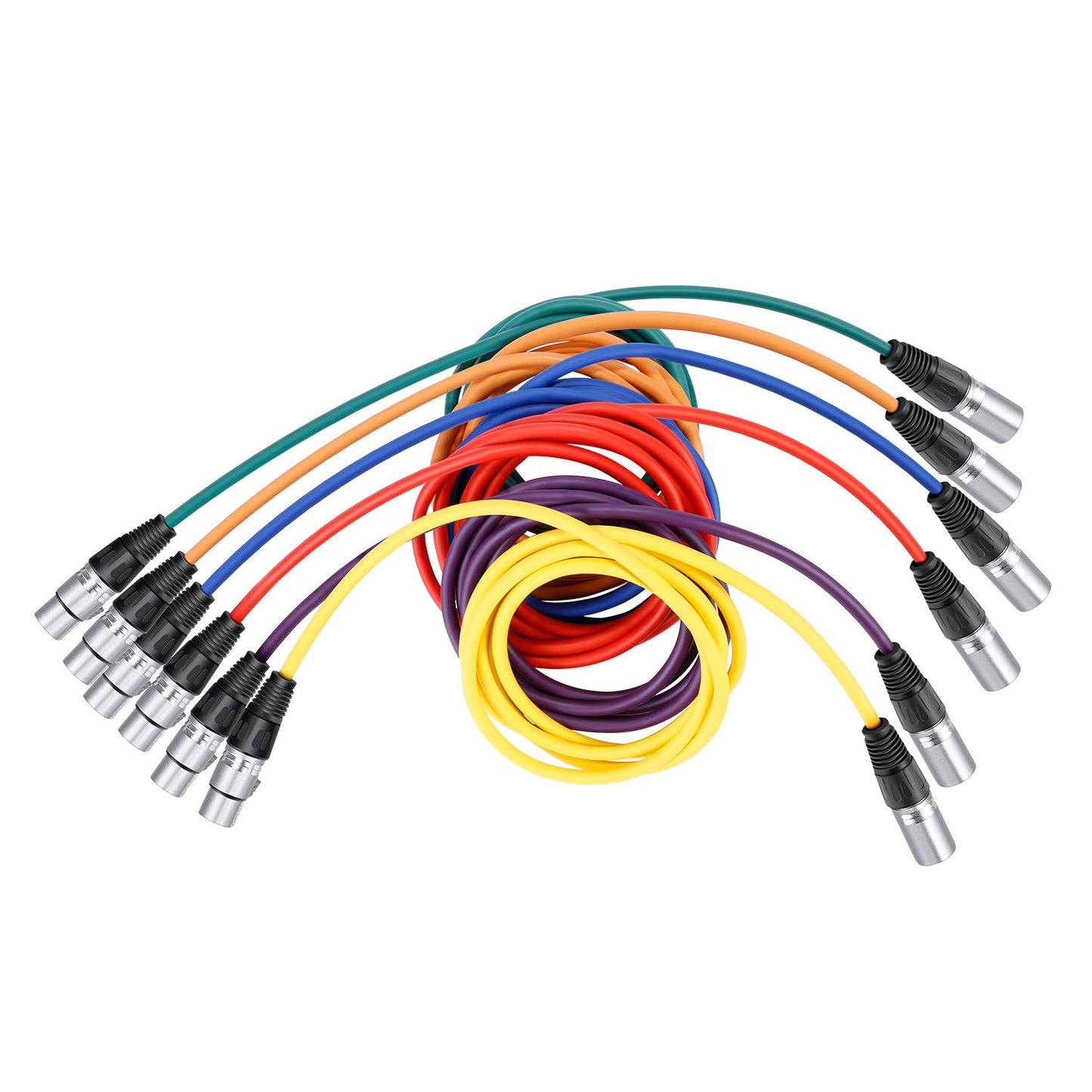 6er-Pack Mikrofonkabel, 2-meter