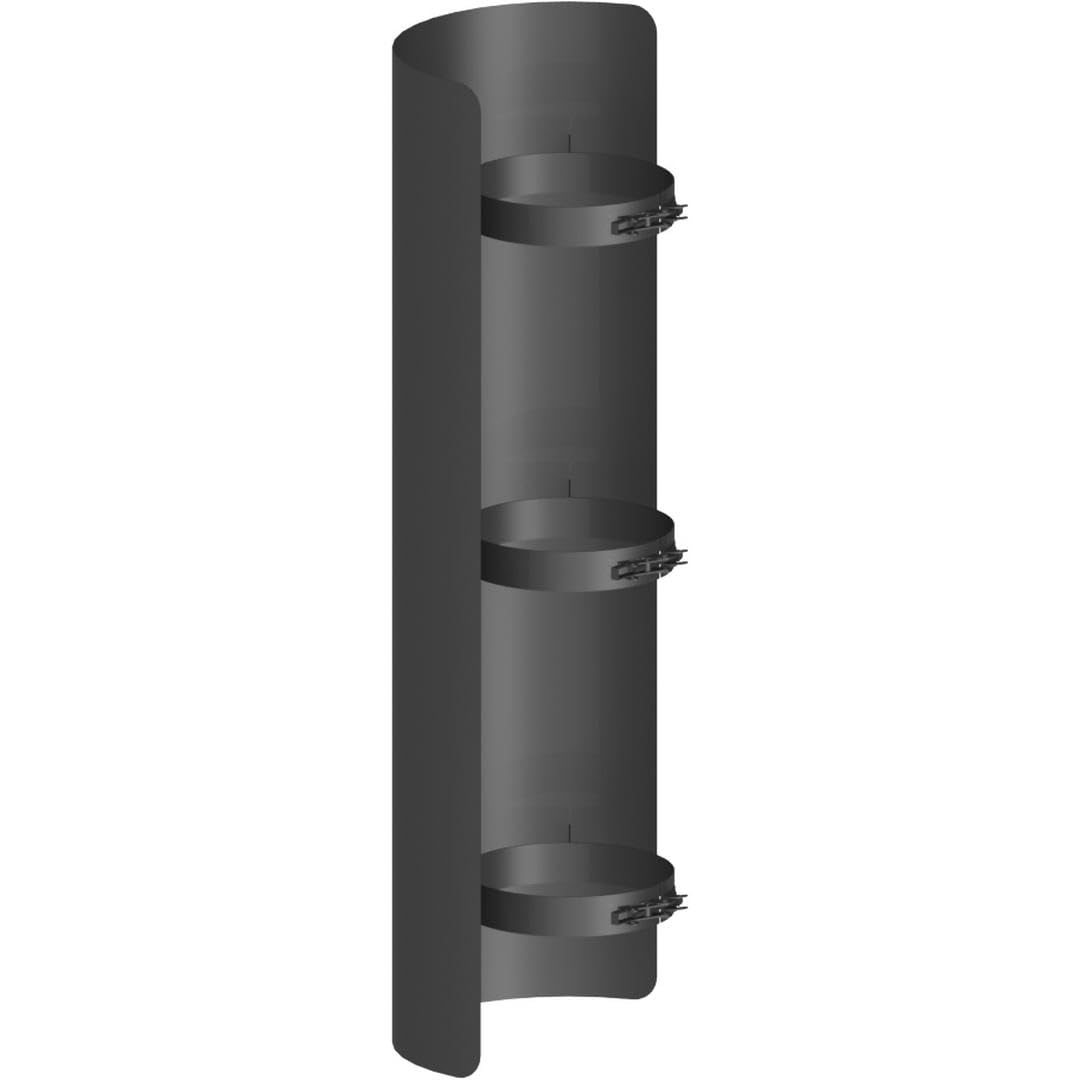 Ofenrohr Strahlungsschutz 150 mm, 150 mm 75 Cm Schwarz