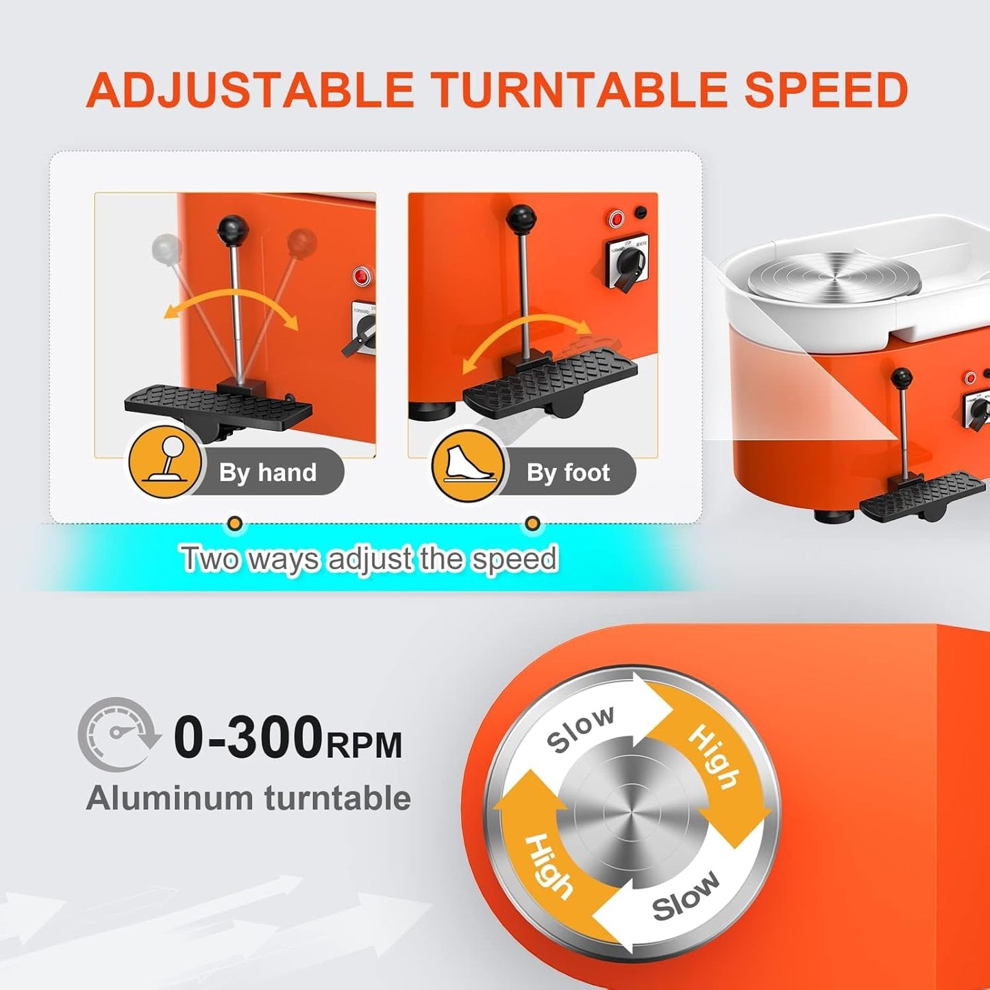 Elektrische Töpferdrehmaschine mit Zubehör-Set