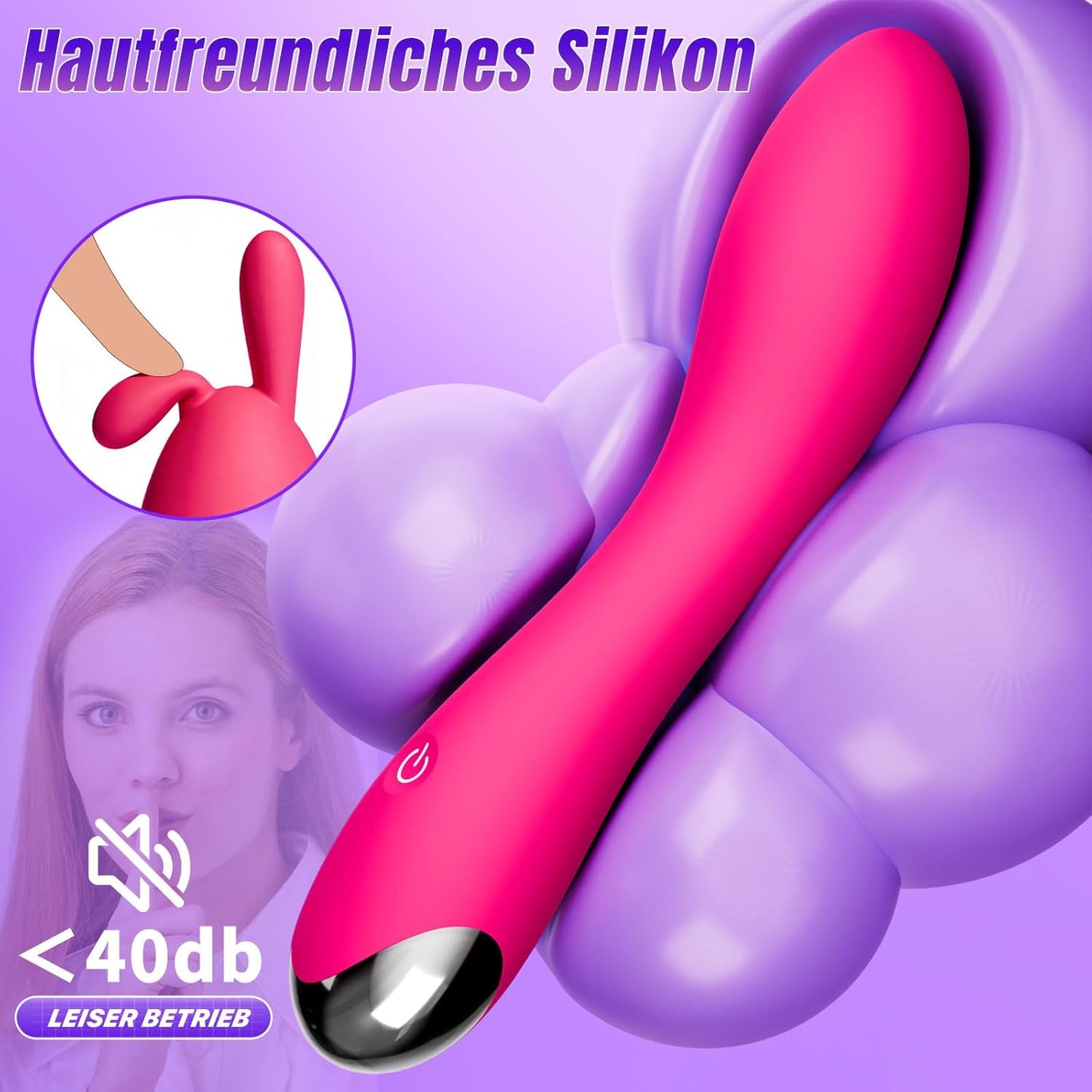 Vibratorenset mit 4 Aufsätzen & 20 Modi, Rot