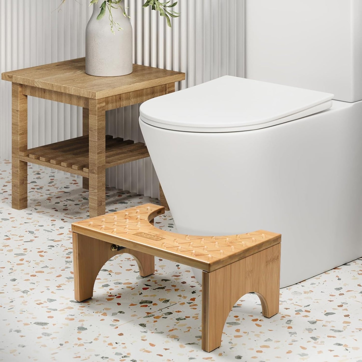 Klappbarer Toilettenhocker aus Bambus, Bambus