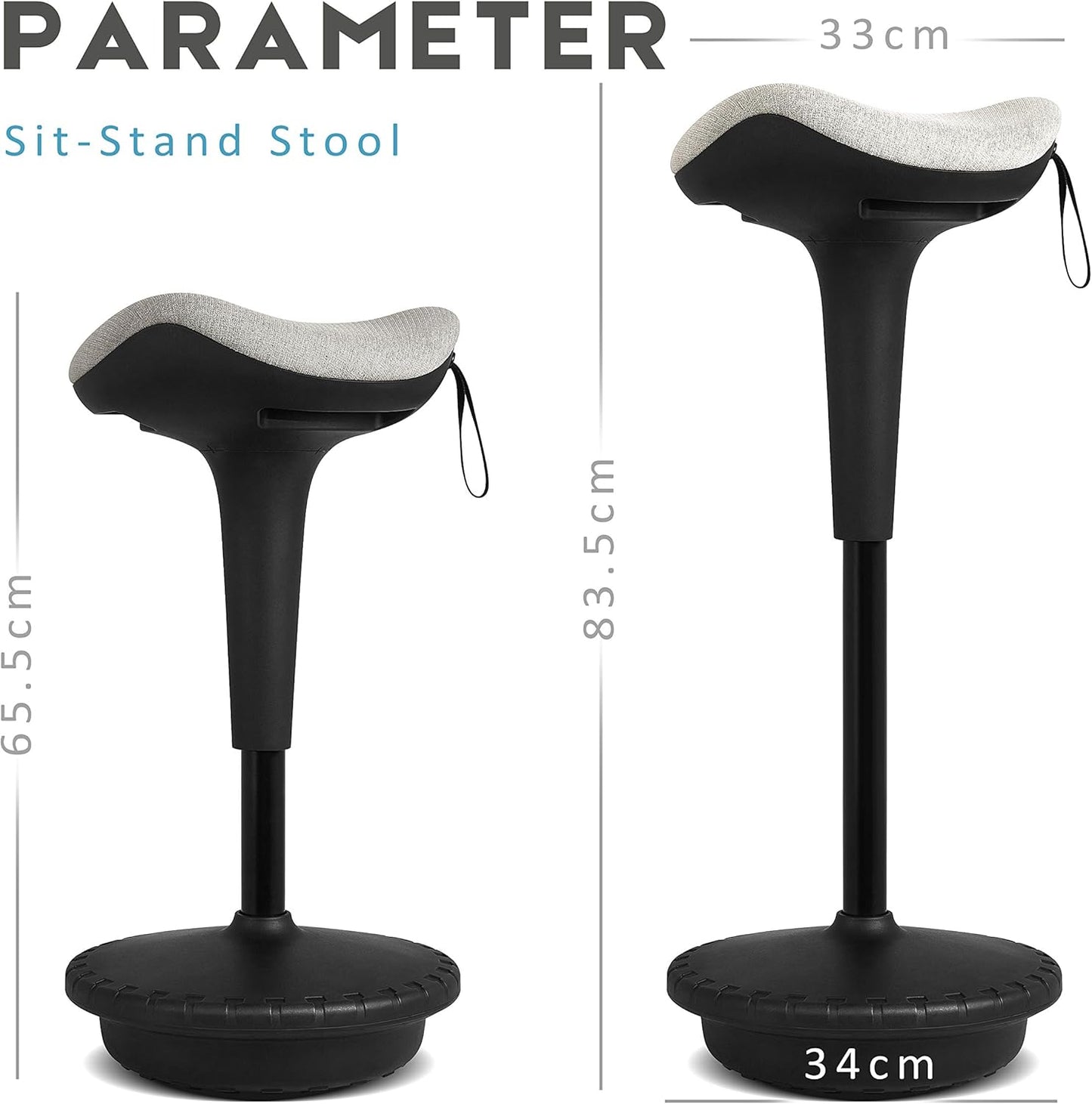Ergonomischer Arbeitshocker, Grau