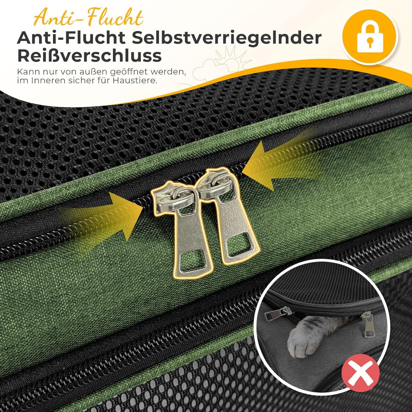 Faltbare Transporttasche bis 8 kg, 50 x 34 x 34 cm Grün